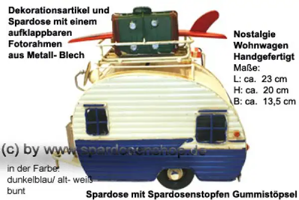 Nostalgie Wohnwagen dunkelblau C Nostalgie Wohnwagen dunkelblau C